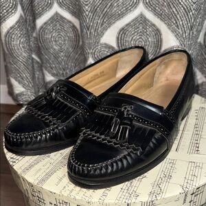 G.H. Bass Weejuns Frazier black leather kiltie tassel loafers SZ 8.5B
